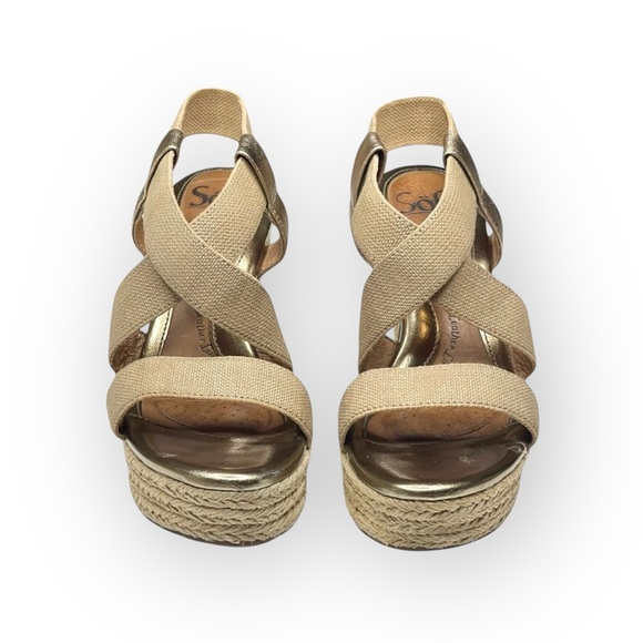 Sofft  Perla Wedge Slingbacks Espadrilles Sandals  Truffle Metallic Gold  6.5 - Picture 10 of 16